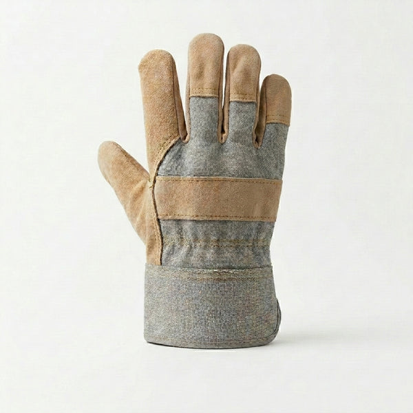Heat Resistant Anti-Chemical Leather Working Gloves displayed, ideal for industrial safety and protection.