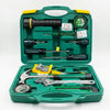 37 Piece Multifunctional Power Tool Set in a green carrying case with assorted tools for car repair and maintenance.