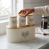 Metal Bread Box with Canister Set
