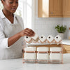 8-Piece White and Rose Gold Spice Jar Set