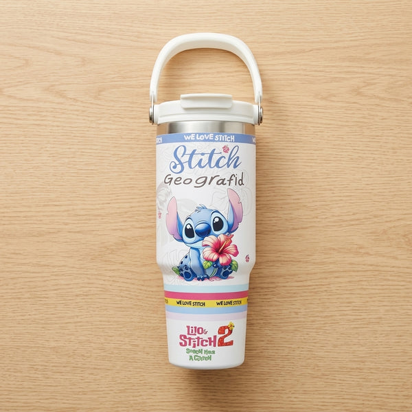 Insulated Stainless Steel Tumbler with Handle and Straw