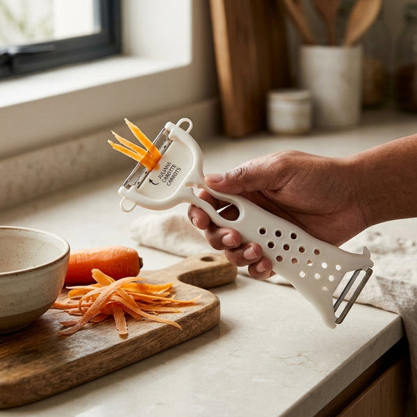 Dual-Blade Stainless Steel Vegetable Julienne Peeler