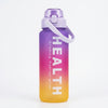 4-in-1 Motivational Gradient Water Bottle Set in purple and yellow with health-focused design.