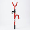 Heavy Duty Steering Wheel to Brake Pedal Lock in red color, designed for vehicle security and protection against car theft.