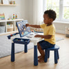 Child engaging with 2-in-1 Kids Activity Table with Building Blocks and Drawing Board, having fun with drawing and building.