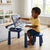 Child engaging with 2-in-1 Kids Activity Table with Building Blocks and Drawing Board, having fun with drawing and building.