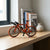 1 8 Scale Diecast Alloy Bicycle Model on a shelf next to books, showcasing a modern racing bike design.