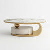 Marble Finish Top Coffee Table - Stylish and elegant design with a gold base and marble top.