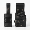 Black Leather Barber Tool Holster showcasing a sleek design with multiple compartments and a durable strap for easy access.