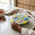 Square 1200ml 3 Compartment Lunch Box with colorful vehicle design and yellow clips, perfect for organized meals.