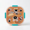 Square 1200ml 3 Compartment Lunch Box featuring playful astronaut designs and vibrant colors.