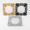 Luxury 12 Inch Eco-Friendly Disposable Round Plate in gold, black, and silver designs for elegant events.