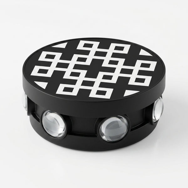 Modern Waterproof LED Outdoor Wall Lamp in black with geometric design and LED lights.