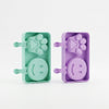 Silicone Paw and Smiley Face Ice Cream Moulds in pastel colors for creating fun frozen treats.