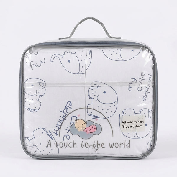PVC Waterproof Duvet and Blanket Storage Bag with cute elephant design for baby bedding.