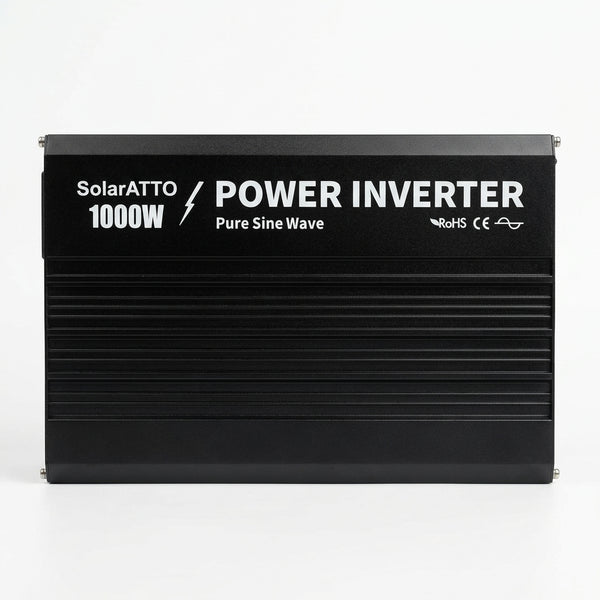 High-End Pure Sine Wave Power Inverter with SolarATTO branding, designed for reliable power conversion.