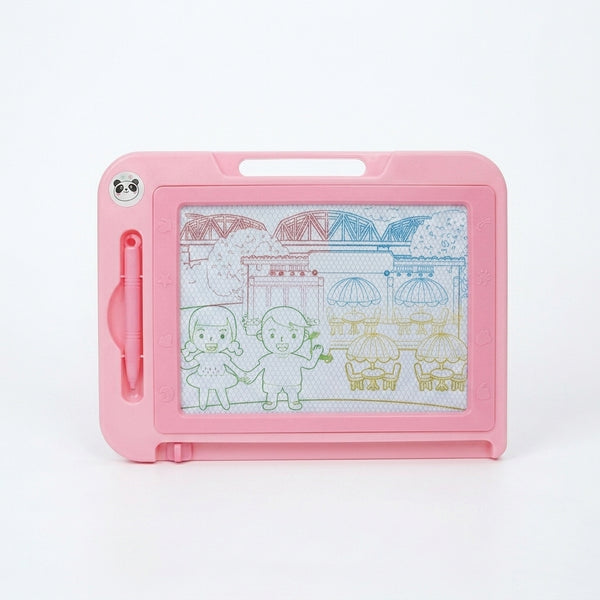 Colorful Magnetic Drawing and Sketch Board in pink for mess-free creativity.
