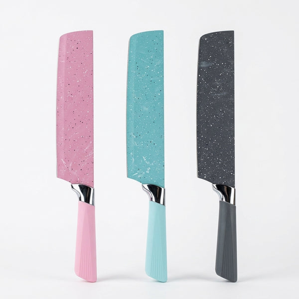 Velvet-Touch Pastel Precision Knife set featuring pink, teal, and gray blades for precise cutting in crafts.