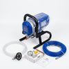 Airless Paint Sprayer with accessories, including hose, pressure gauge, and DIY manual for efficient painting.