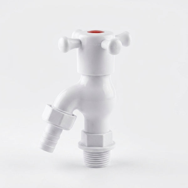Durable PVC Outdoor Garden Bibcock Tap showing an outdoor water outlet for garden use.