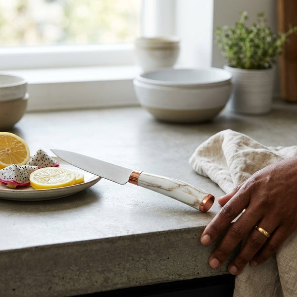 Professional Ceramic Slicing Knife with Marble Pattern Handle