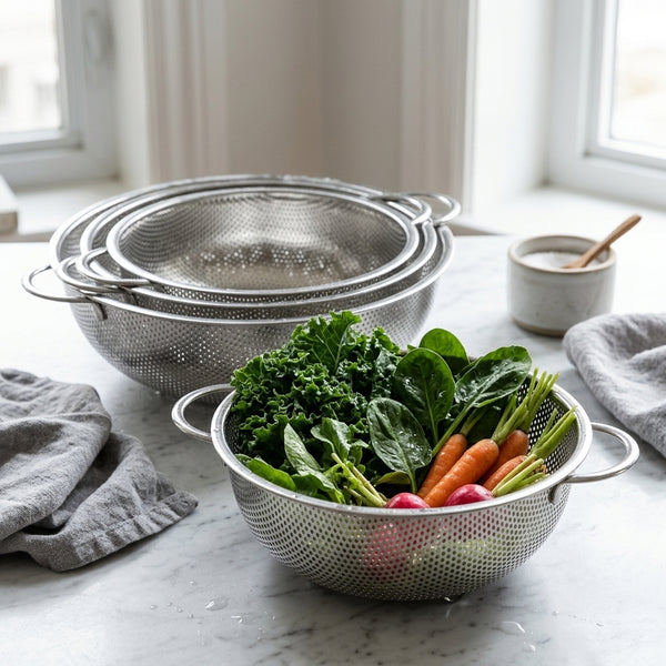 Round Stainless Steel Colander Strainer Basket