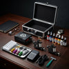 Professional Double Gun Tattoo Kit with two machines and accessories displayed on a wooden table.