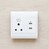 Integrated USB Wall Socket with 3 Pin Outlet