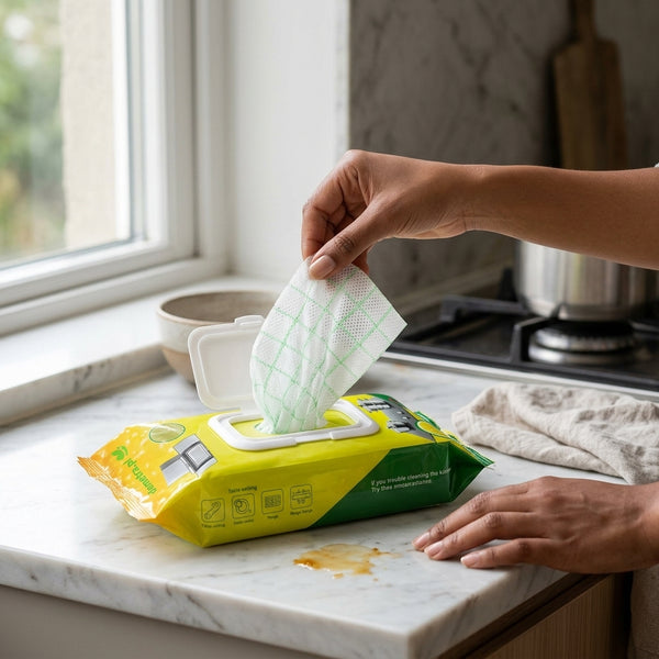 Lemon Scented Grease Removal Wet Kitchen Wipes