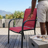 Modern Metal Stackable Garden Chair with Arms