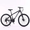Enduro Mountain Bike with Aluminum Frame and Disc Brakes, featuring black design and robust tires for off-road adventures.