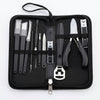 Professional Nail Care Tool Kit with various grooming tools in a compact zippered case.