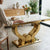 White MDF Table Top Modern Luxury Gold Legs Dining Table with elegant gold legs, perfect for dining or events.