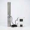 Solar Powered Water Well Pump with stainless steel body and control unit for efficient water supply.
