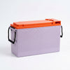 12V 180Ah Front Terminal Gel Battery in a purple and orange casing, ideal for backup power and solar systems.