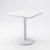 Modern Marble-Style Side Table in sleek white finish, featuring a contemporary design with a round base and square top.