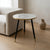 Coffee Table MDF Covered with White Finish: Elegant coffee table with a marble top and gold accents, placed beside a modern sofa.