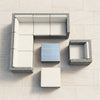 5-Piece Modular Rattan Outdoor Sectional Set arranged in a stylish outdoor space with cushions.