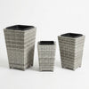 Rattan Tapered Outdoor Planters in 3 Nesting Sizes