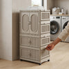 Stackable Plastic Storage Cabinet with Doors and Castors