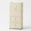 Stackable Plastic Storage Cabinet with Doors and Castors