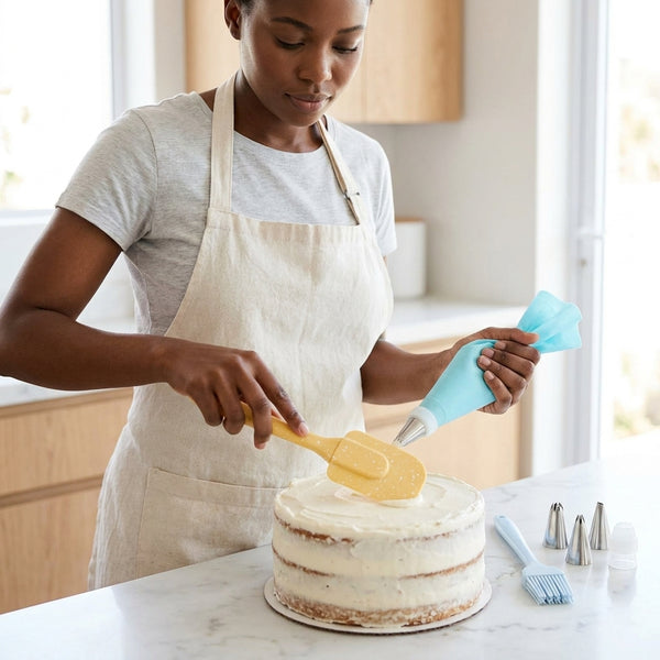 Baking Set with Piping Bag, Nozzles, Spatula & Brush