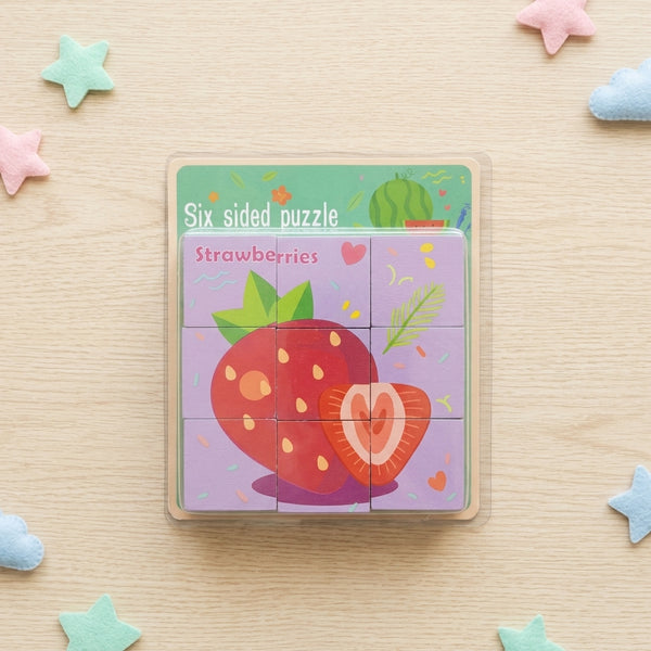 Six-Sided Strawberry Puzzle Toy