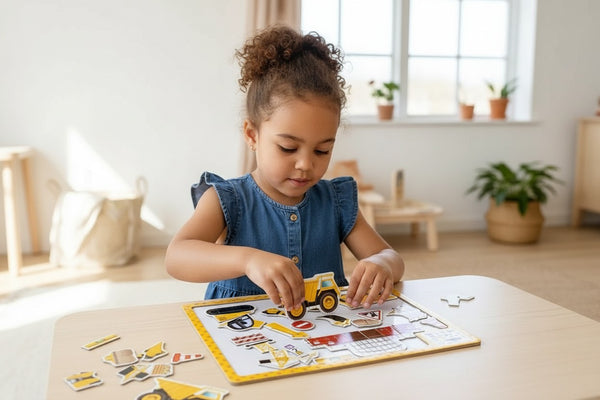 Kids Magnetic Construction Puzzle Whiteboard Set