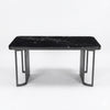 Marble-Effect Coffee Table with Metal Frame