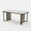 Marble-Effect Coffee Table with Metal Frame
