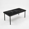 Marble-Effect Coffee Table with Round Metal Legs
