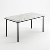 Marble-Effect Coffee Table with Round Metal Legs