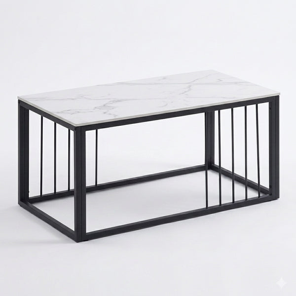Marble-Effect Tabletop: Stylish Coffee Table Design