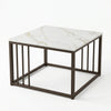 Chic Square Marble-Effect Coffee Table for Cozy Living Rooms
